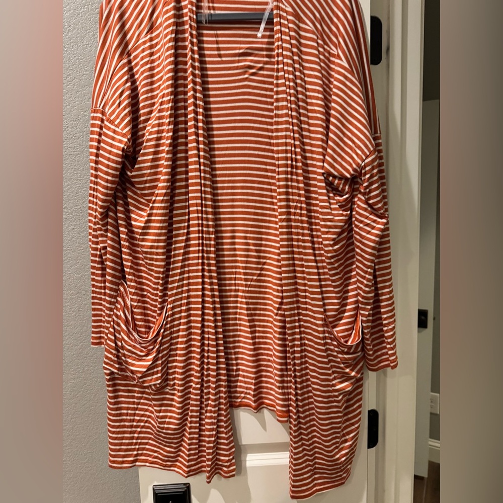Bold Orange and White Striped cardigan